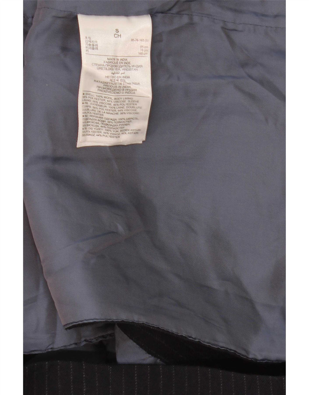 Jaqueta blazer masculina Gap com 2 botões Reino Unido 36 pequena lã listrada azul marinho