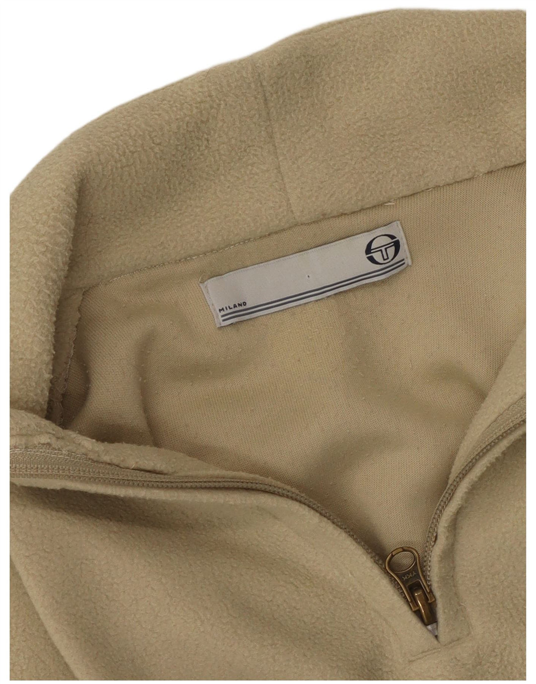 Suéter de lã feminino vintage com gola e zíper verde médio