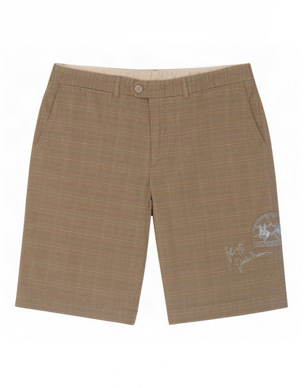 Shorts Chino Masculino Gráfico La Martina XL W38 Algodão Xadrez Bege