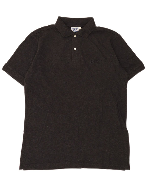 Camisa polo masculina Reebok algodão cinza médio