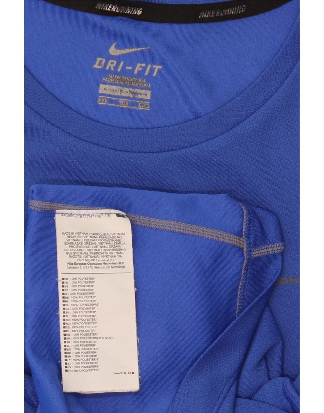 Camiseta masculina Nike Dri Fit Top 2XL poliéster azul