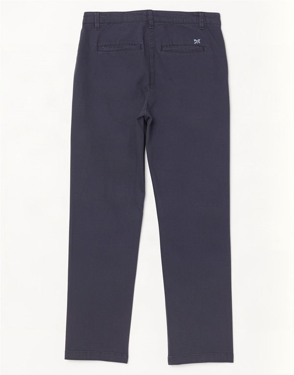 Calça Chino Reta Feminina Crew Clothing UK 14 Grande W34 L28 Azul Marinho