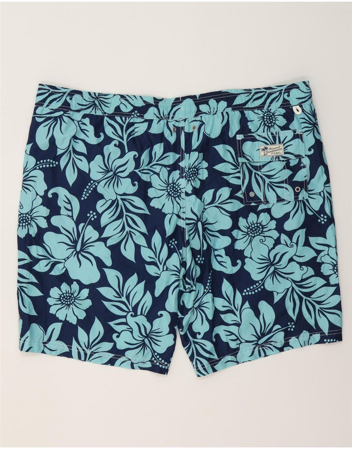 Shorts de natação masculino MARKS & SPENCER 2XL poliéster floral azul marinho