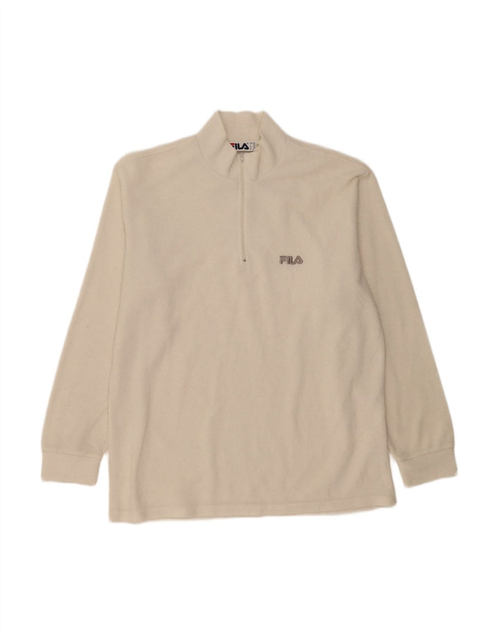 Jumper de lã masculino FILA com zíper e gola 2XL branco