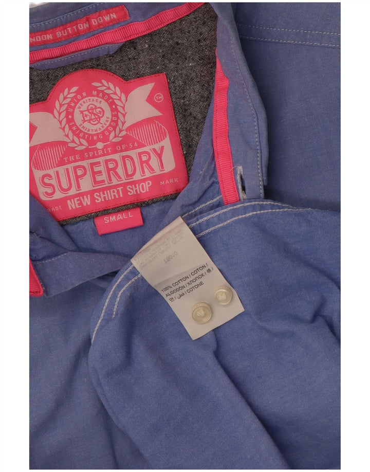 Camisa masculina Superdry pequena azul algodão