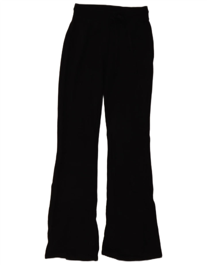 Zara Womens Flare Calças de treino Reino Unido 12 Médio Preto
