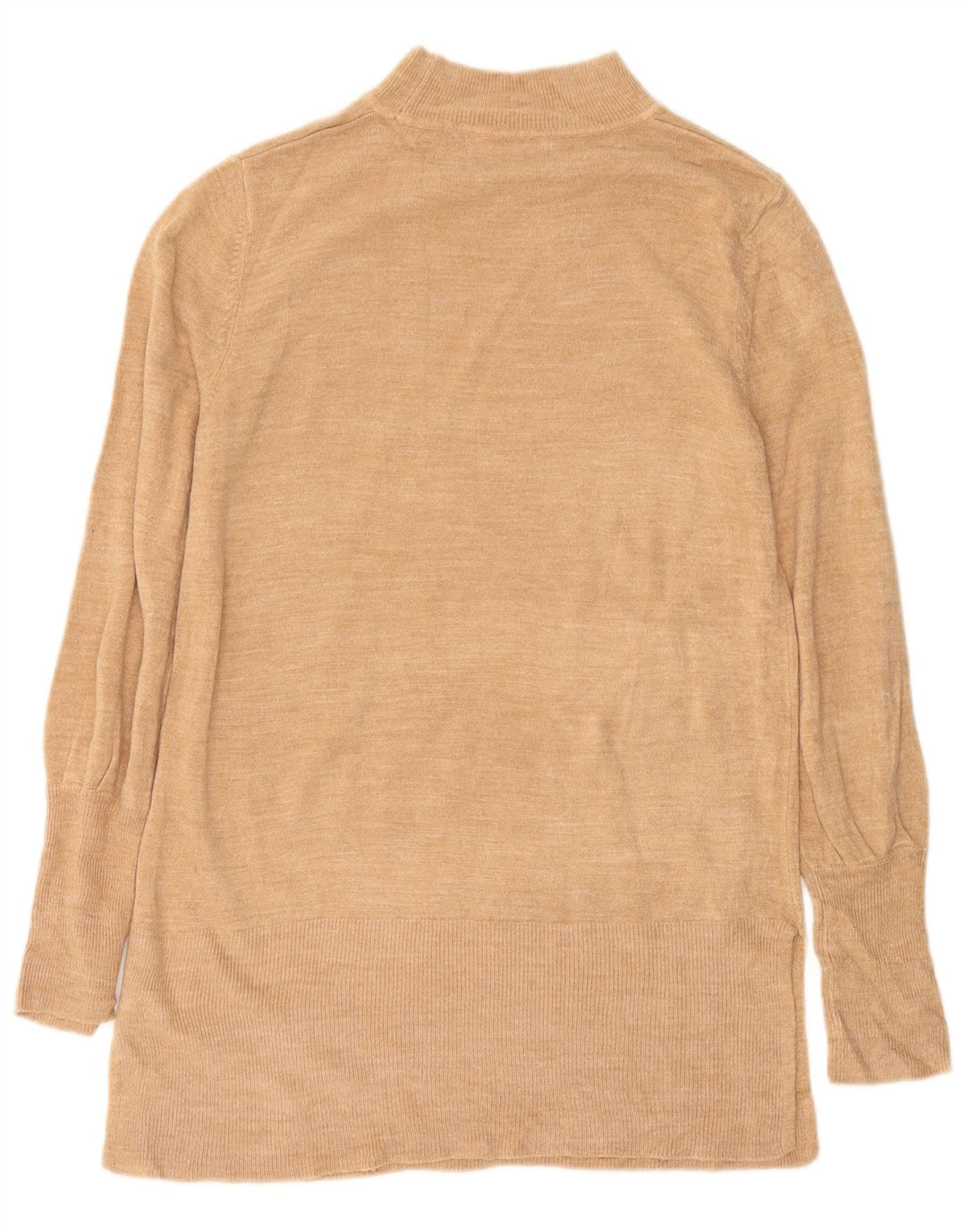 Suéter feminino Marks & Spencer com gola tartaruga Reino Unido 14 médio bege