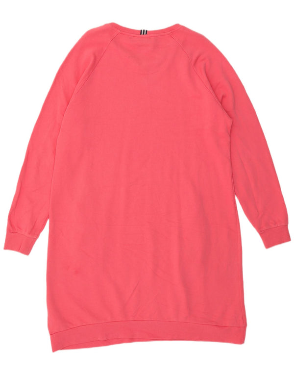 Joules feminino oversized moletom jumper vestido Reino Unido 16 grande algodão rosa