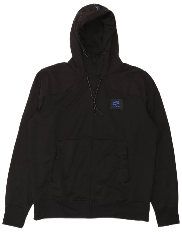 Suéter masculino Nike Graphic Zip com capuz grande poliéster preto