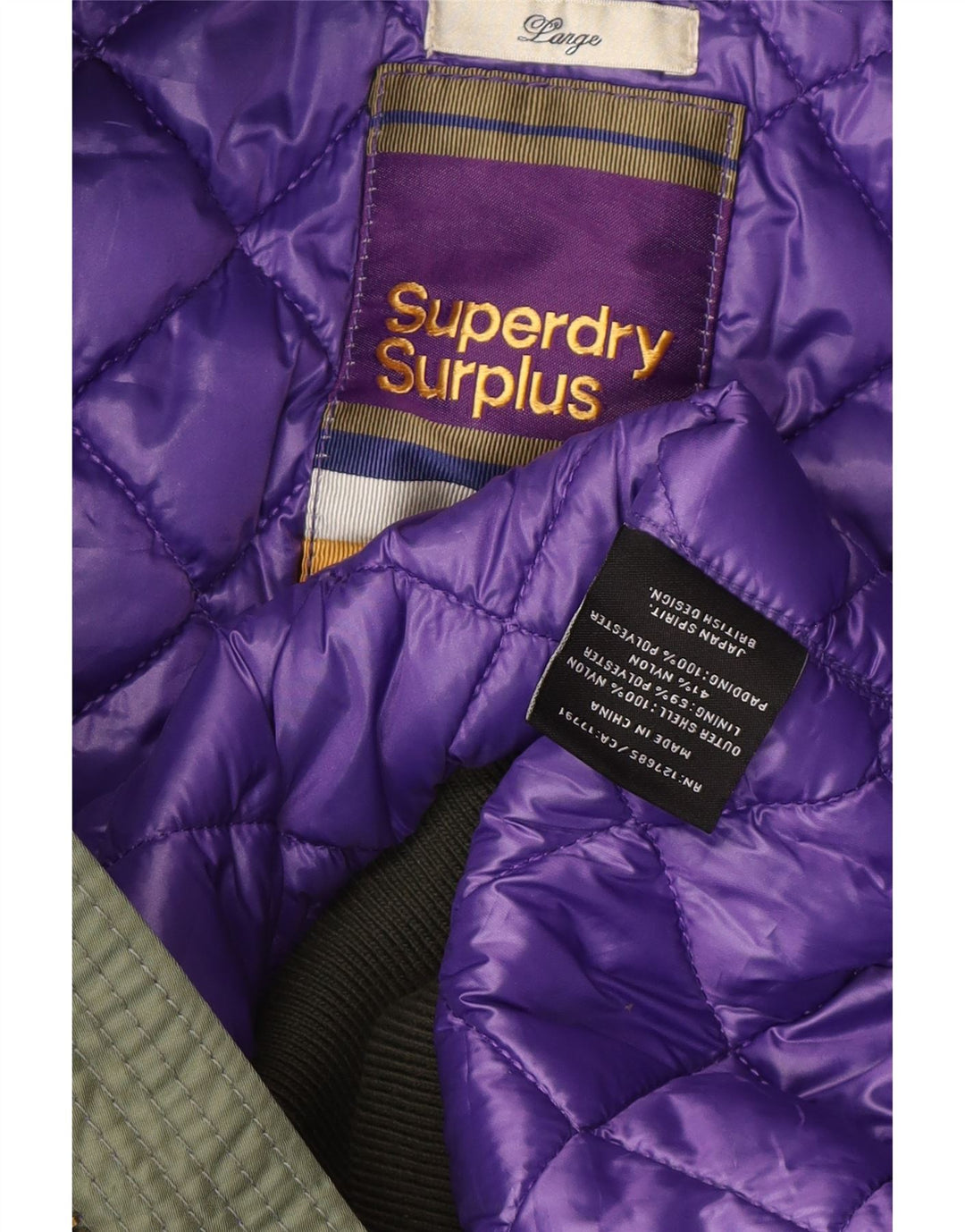 Jaqueta feminina SUPERDRY Flight Aviator Reino Unido 16 grande nylon cáqui