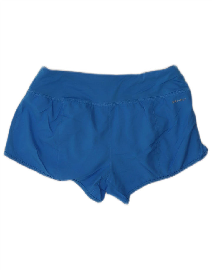 Shorts esportivos femininos NIKE Dri Fit UK 10 pequeno azul poliéster
