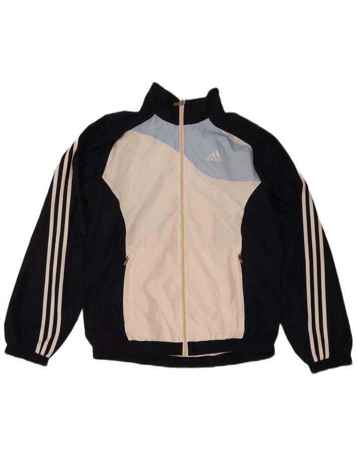Adidas Mens Treino Top Jacket Pequeno Azul Marinho Colorblock Poliéster