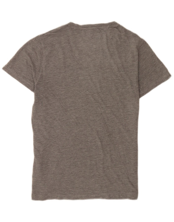 Camiseta masculina Tommy Hilfiger Top cinza médio algodão manchado