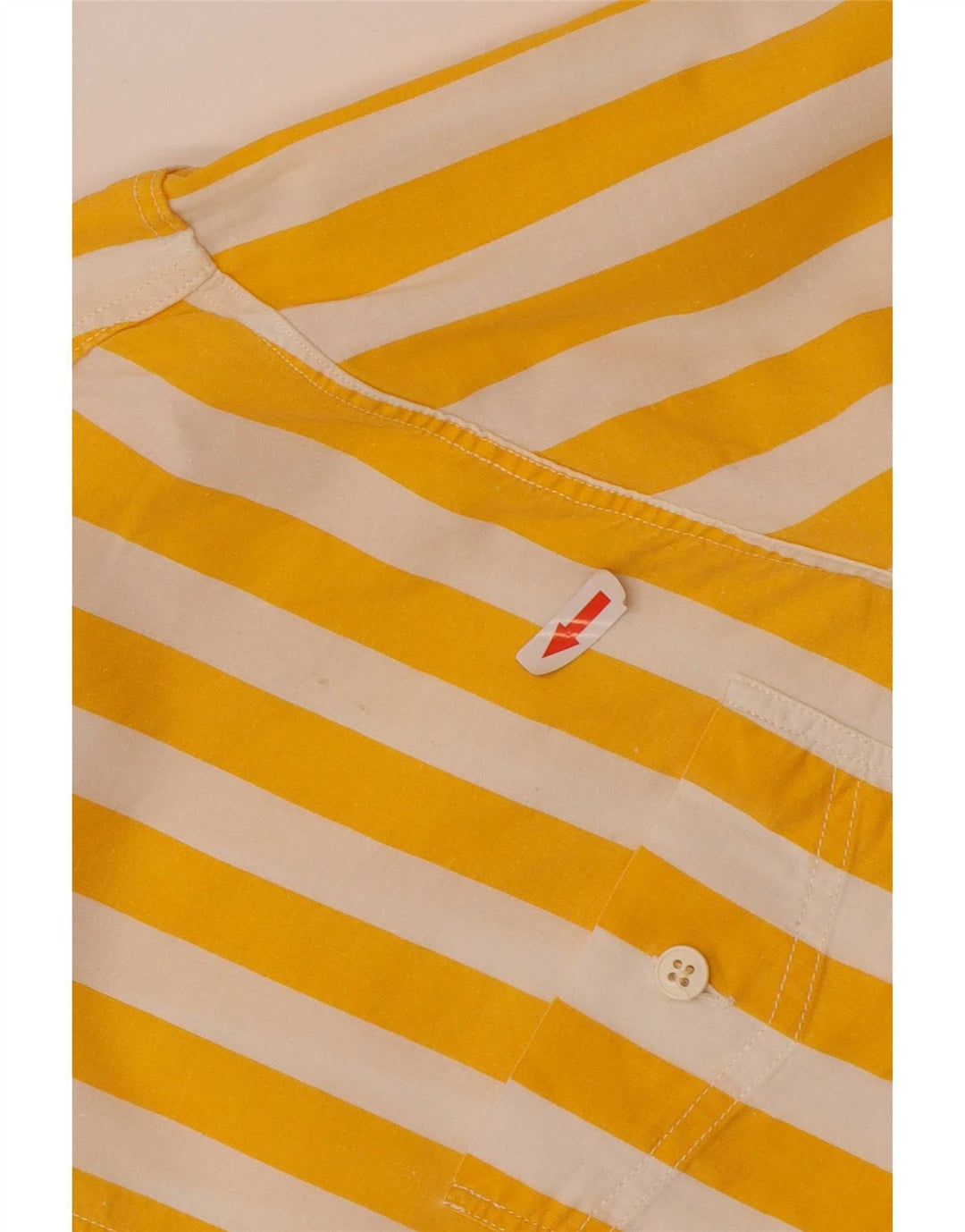 Camisa masculina vintage grande listrada amarela