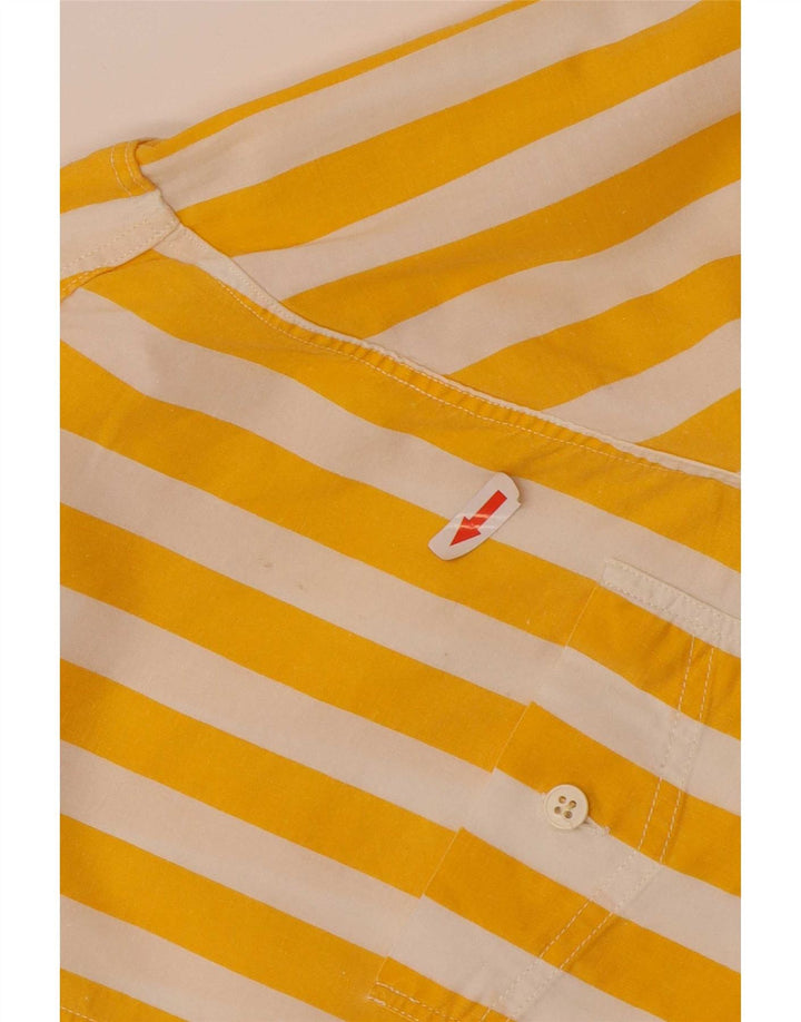 Camisa masculina vintage grande listrada amarela