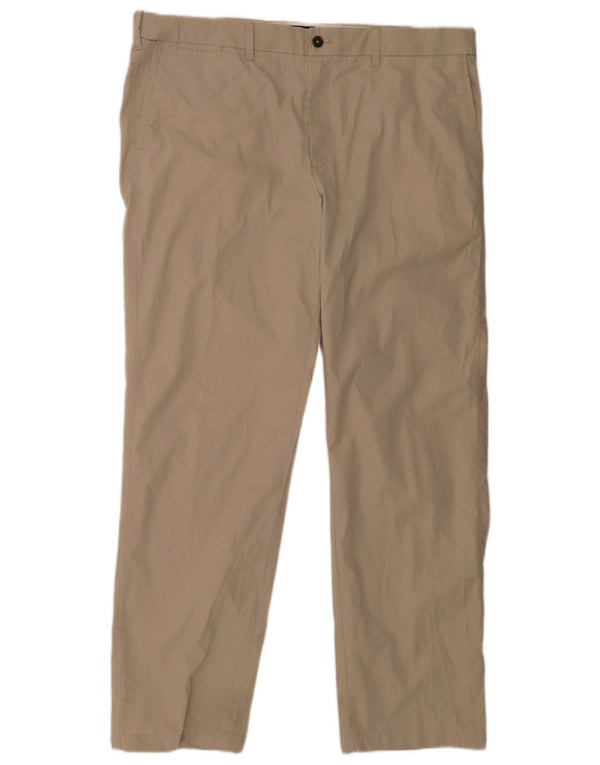 Calça chino reta masculina Marks & Spencer Blue Harbor W42 L33 bege