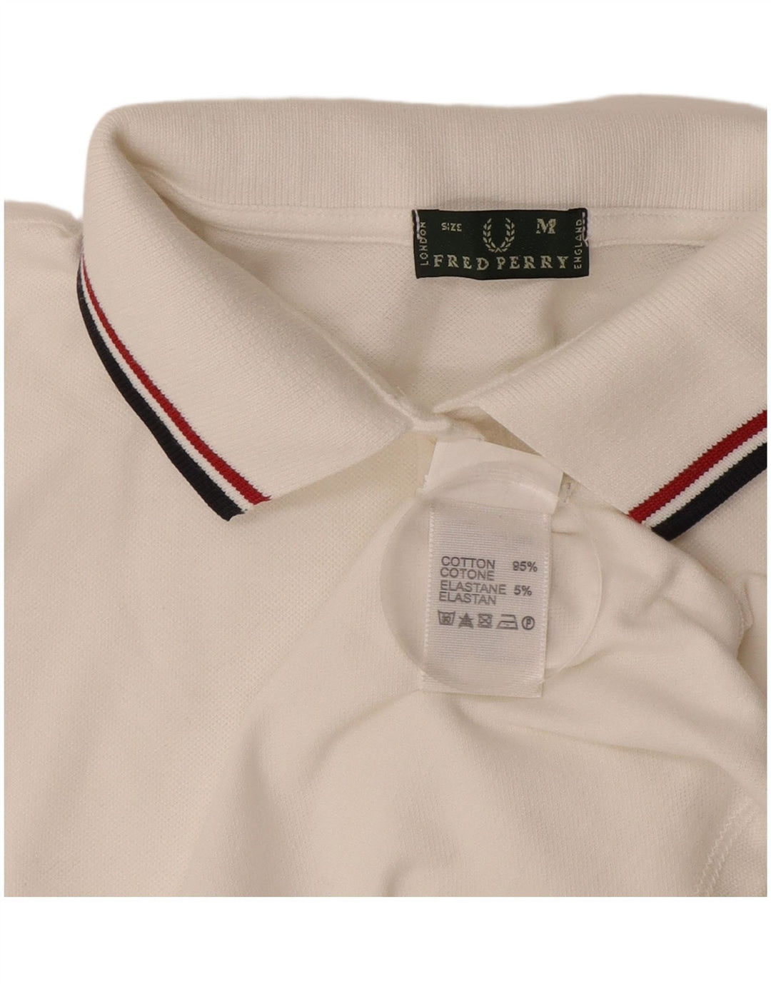 Camisa pólo feminina Fred Perry Reino Unido 14 algodão branco médio