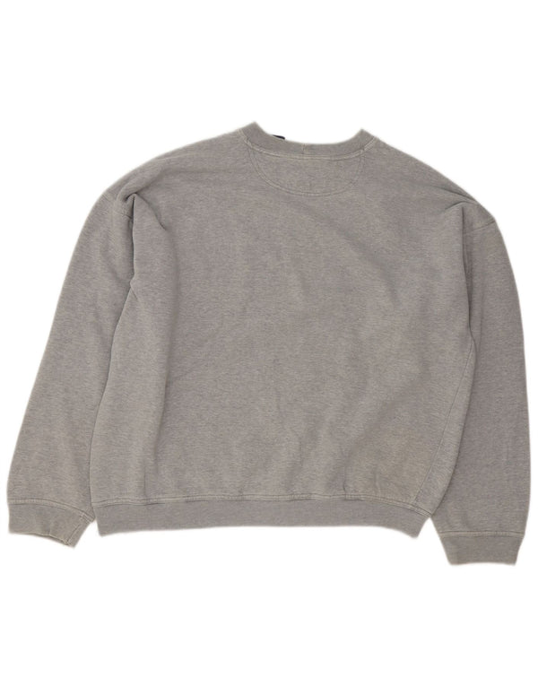 Moletom masculino Gap com ajuste solto, moletom cinza médio manchado de algodão