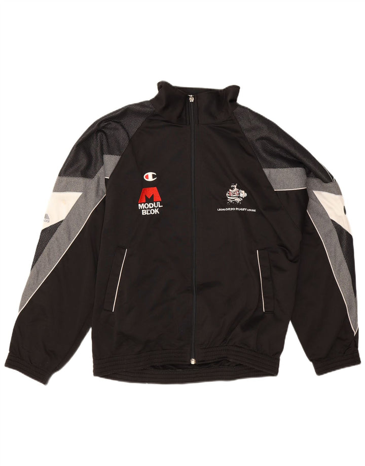 Jaqueta masculina de agasalho gráfico Champion médio preto colorblock