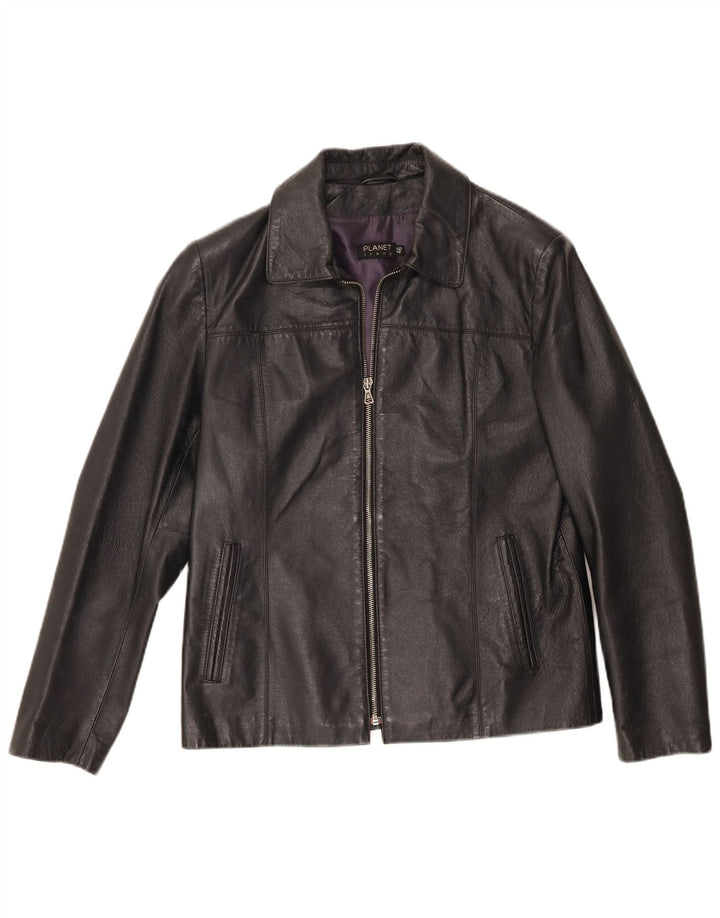 Jaqueta de couro masculina Planet IT 46 pequena couro preto