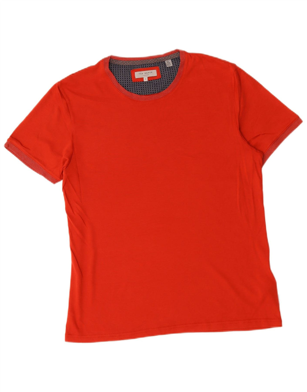 Camiseta masculina Ted Baker tamanho superior 4 grande algodão vermelho