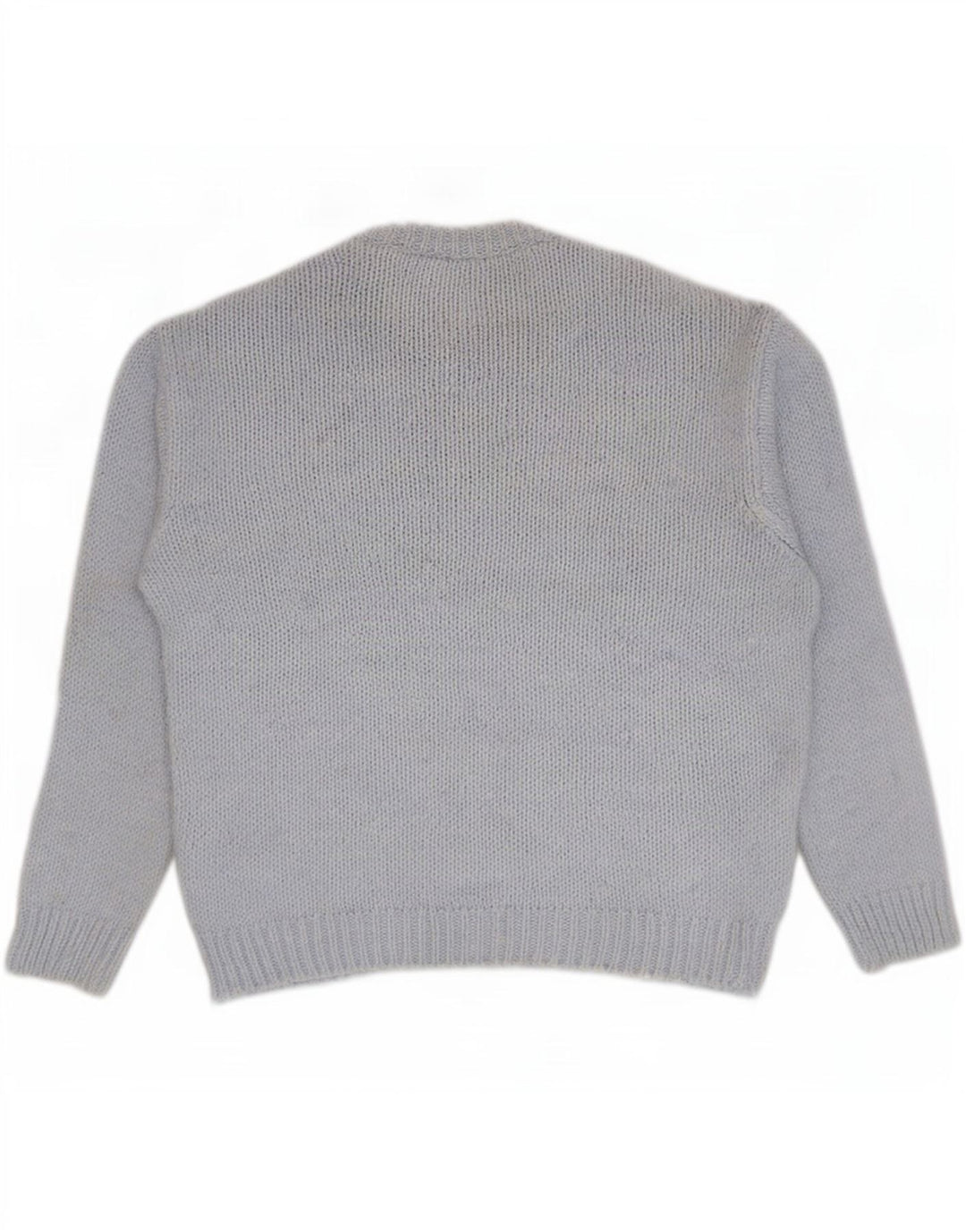 Zara Suéter masculino com gola redonda grande acrílico azul