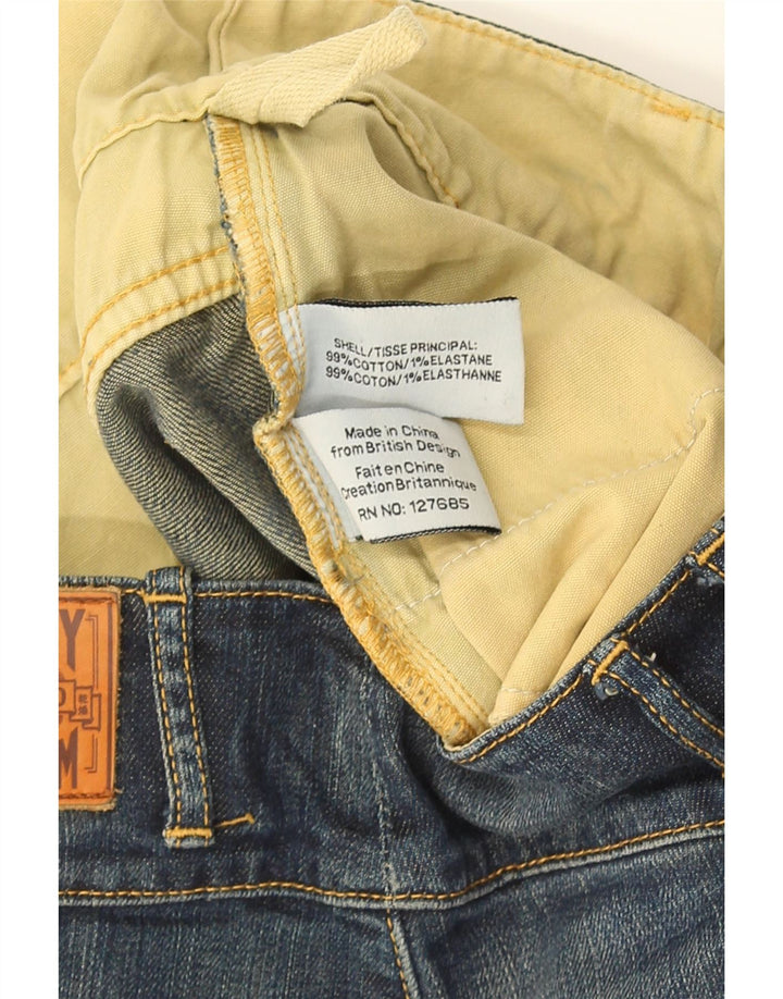 Mini saia jeans feminina SUPERDRY W30 algodão azul médio