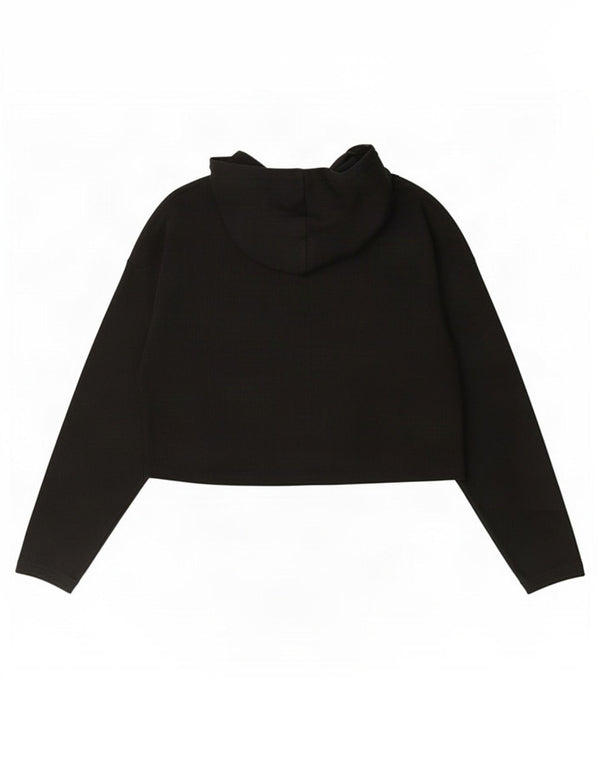 Puma Womens Crop Graphic Oversized Hoodie Jumper Reino Unido 14 Médio Algodão Preto