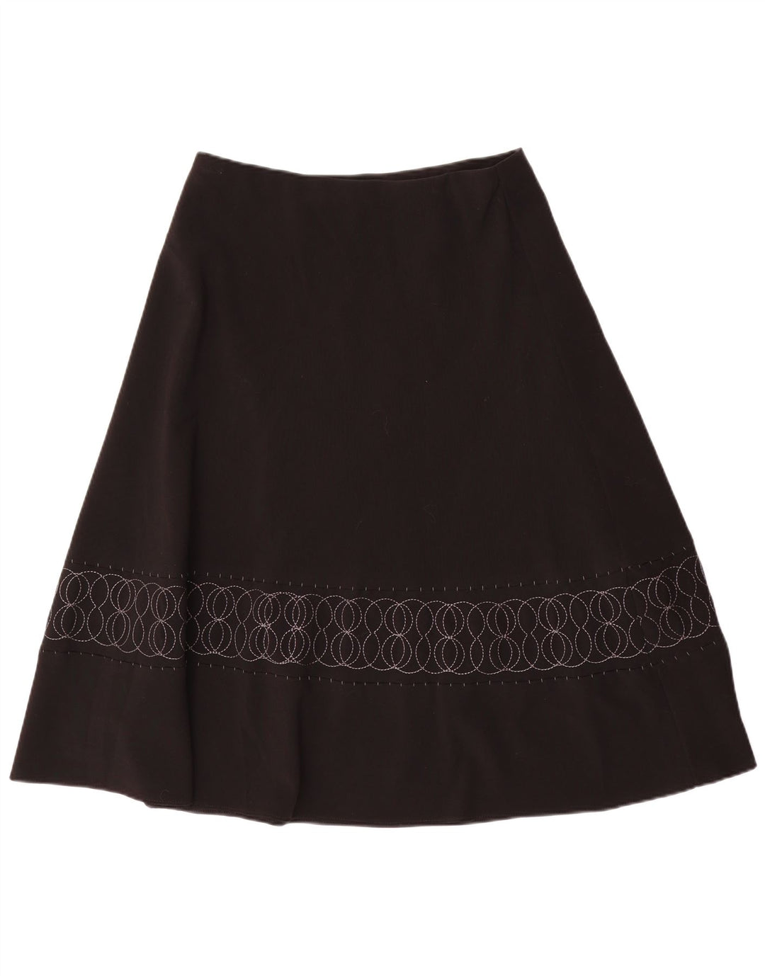 Saia larga feminina Marks & Spencer UK 12 médio W32 preta geométrica