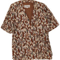 Jaqueta blazer feminina de manga curta Les Copains Reino Unido 16 grande marrom floral