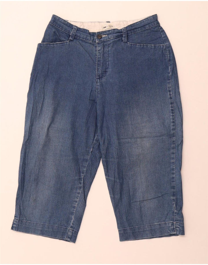 Lee Womens Petite Capri Jeans US 8 Médio W30 L18 Azul Algodão