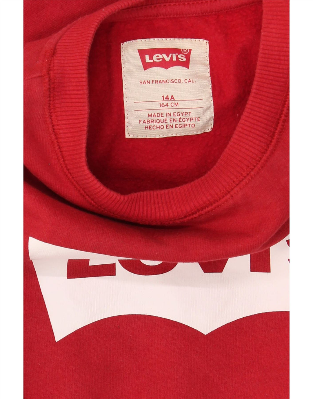Moletom gráfico feminino LEVI'S 13-14 anos algodão vermelho