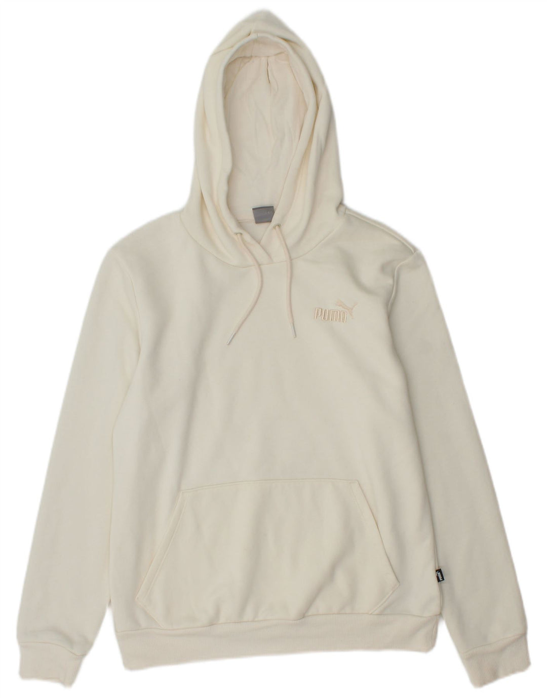 Puma feminino moletom com capuz UK 14 médio algodão branco