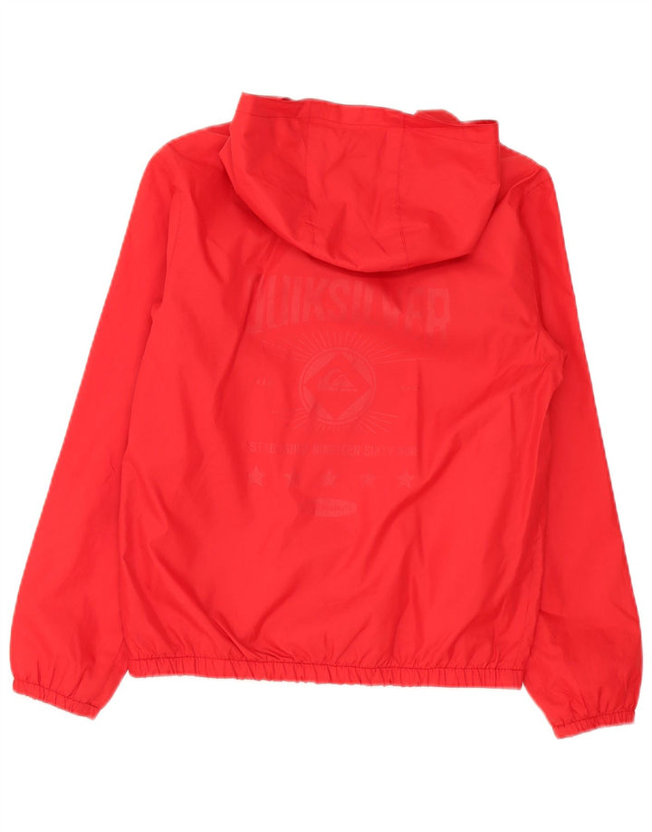Jaqueta de chuva com capuz Quiksilver Boys 11-12 anos poliéster vermelho médio