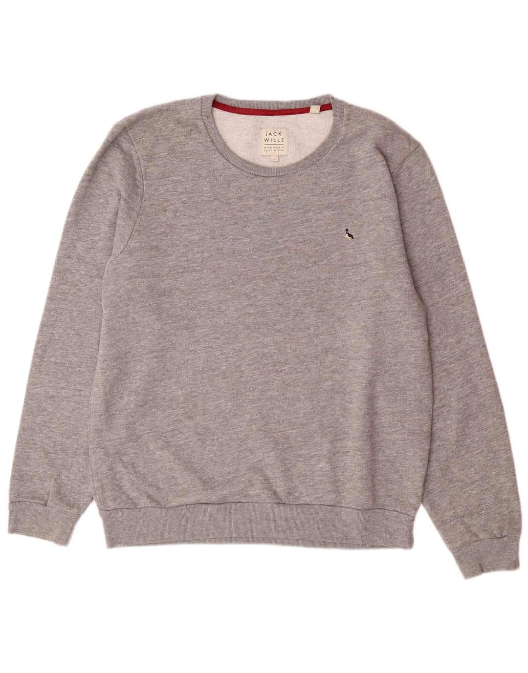 JACK WILLS moletom masculino jumper médio cinza algodão manchado