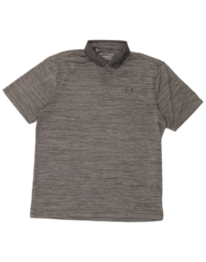 Camisa polo masculina Under Armour grande poliéster manchado cinza