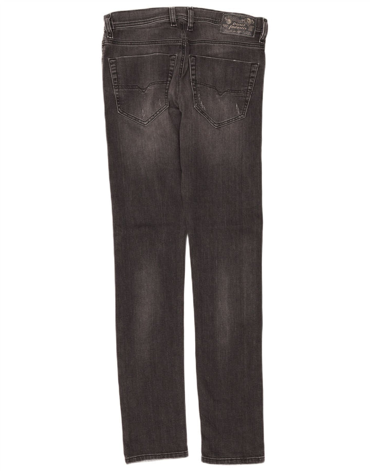 DIESEL Feminino Tepphar Distressed Carrot Slim Jeans W28 L32 Algodão Cinza