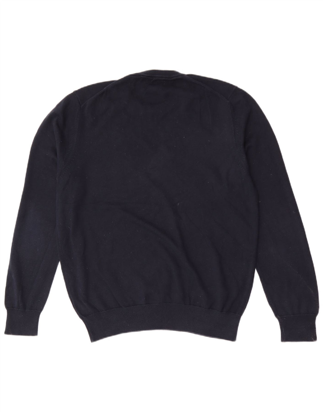 Suéter masculino Marks & Spencer com gola redonda, grande algodão azul marinho