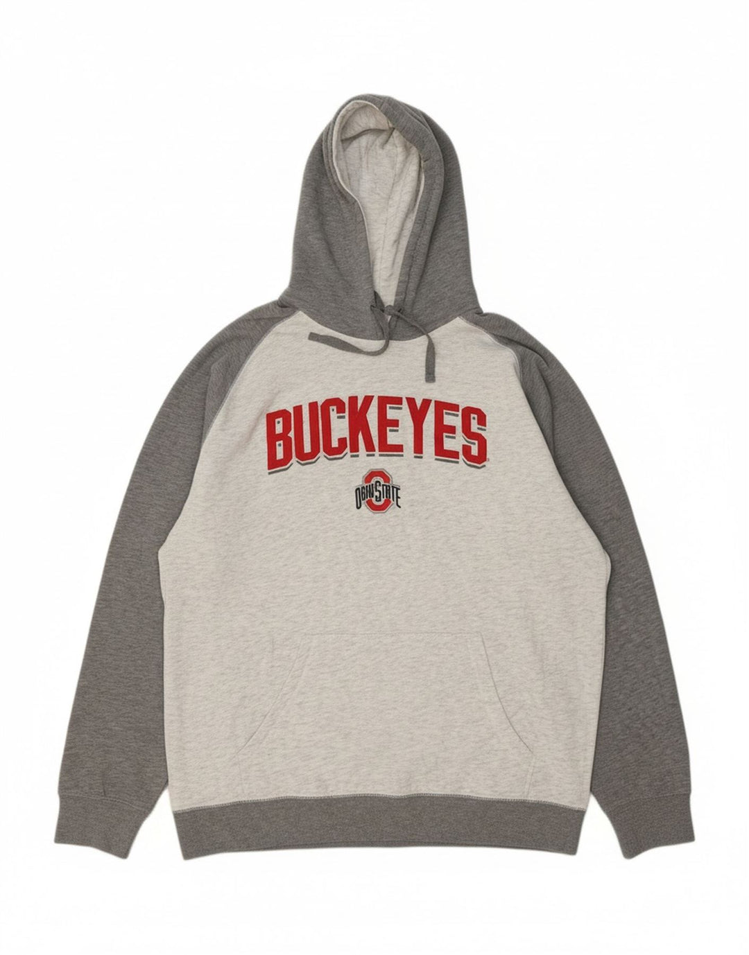 CHAMPION Masculino Ohio State Buckeyes moletom com capuz XL cinza colorblock