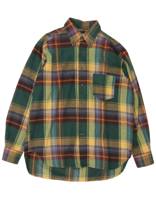 Camisa masculina de flanela Brandi grande algodão xadrez verde
