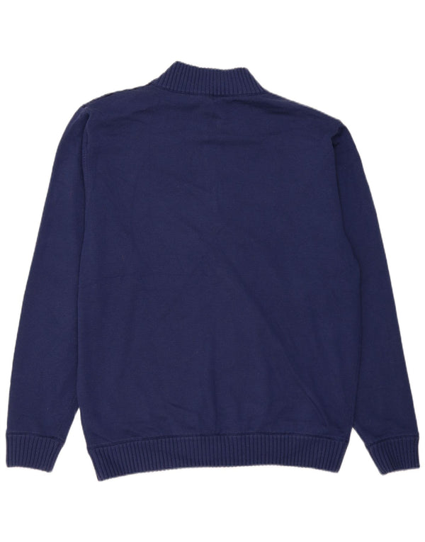 Calvin Klein Suéter masculino Golf com zíper e gola XL listrado azul marinho