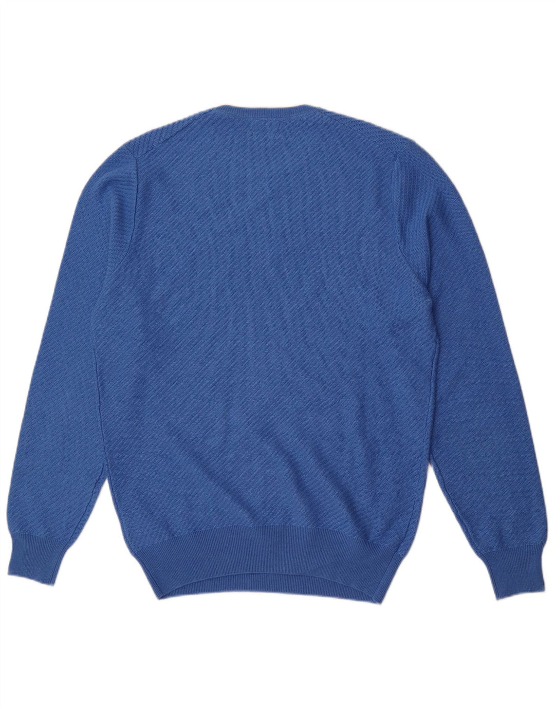 Suéter masculino Massimo Dutti com gola redonda, grande algodão azul