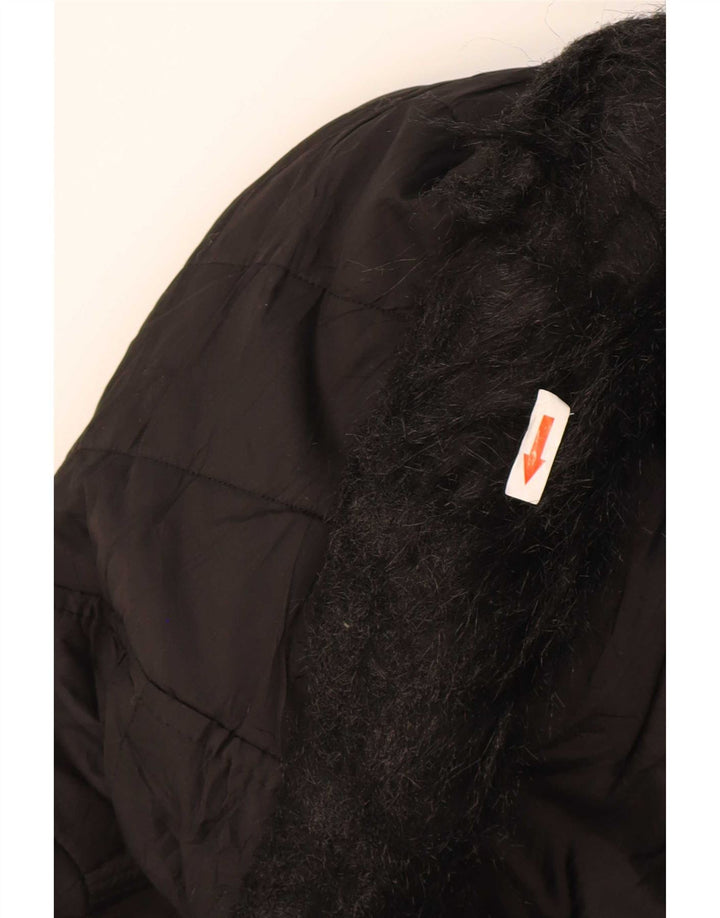 Jaqueta feminina acolchoada com capuz Nautica UK 14 poliéster preto médio