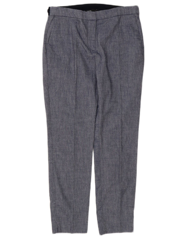 Zara Calça Chino Feminina Slim Médio W28 L27 Azul Colorblock