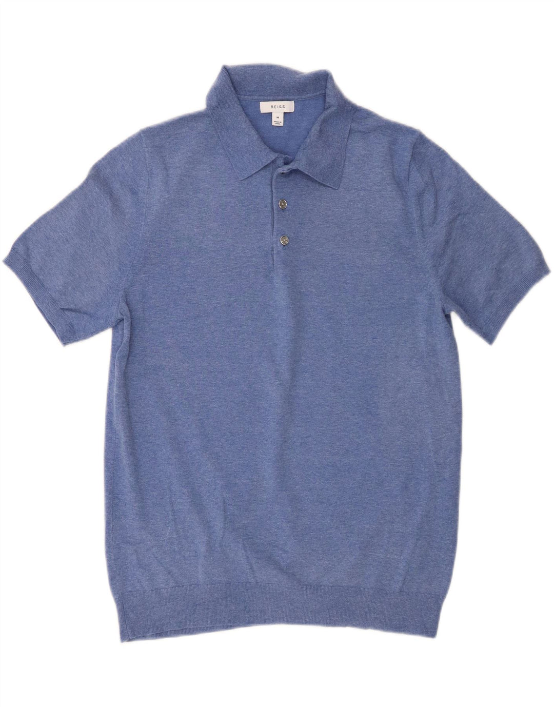 Camisa polo masculina Reiss algodão azul médio