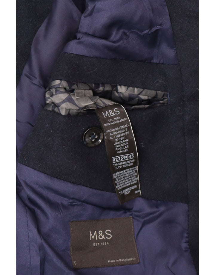 Sobretudo masculino Marks & Spencer Reino Unido 36 pequeno poliéster azul marinho