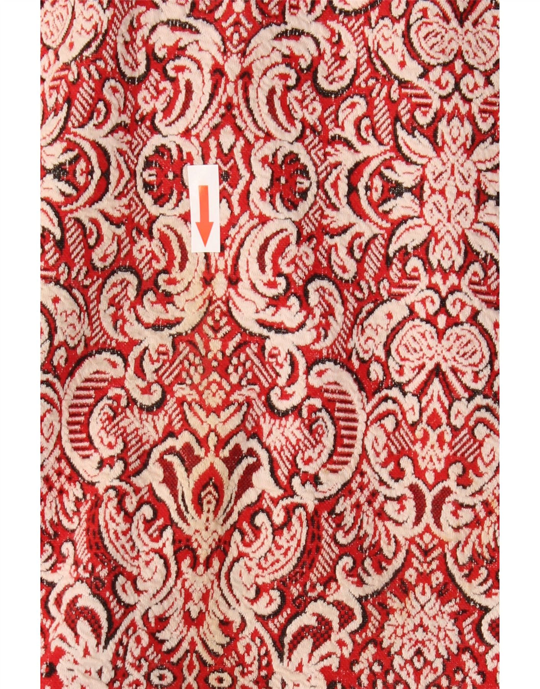 Vestido feminino Zara sem mangas evasê UK 10 pequeno poliéster vermelho paisley
