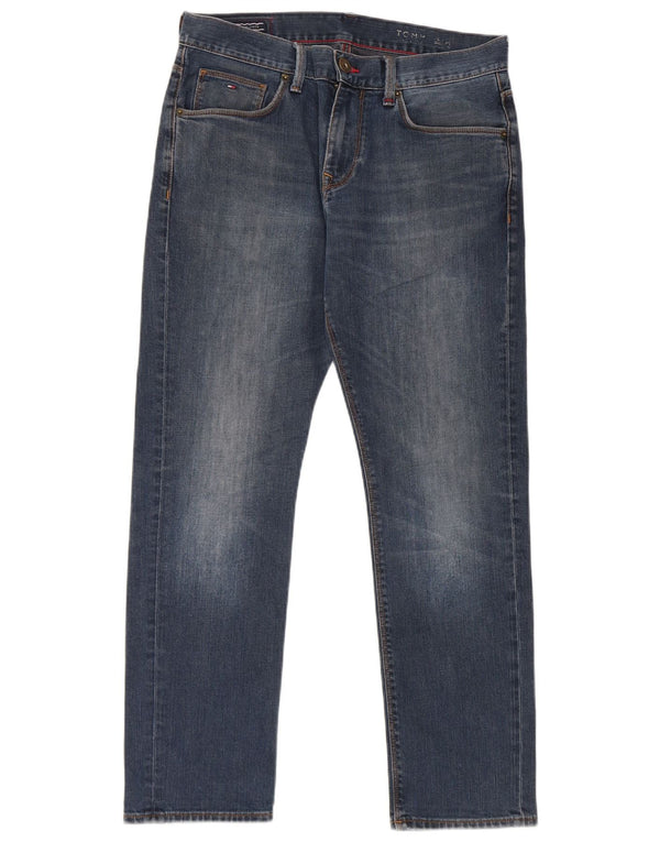 Tommy Hilfiger Masculino Slim Jeans W31 L30 Azul Algodão