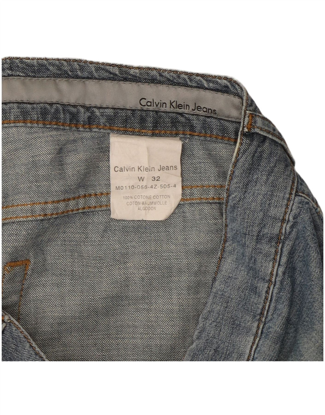 Calça jeans reta feminina Calvin Klein W32 L27 algodão azul