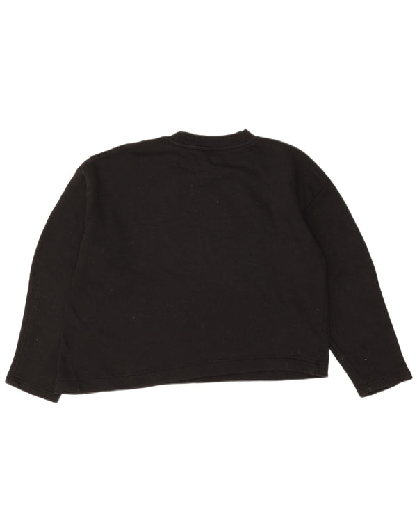 Zara Womens Crop Sweatshirt Jumper Reino Unido 14 Médio Preto